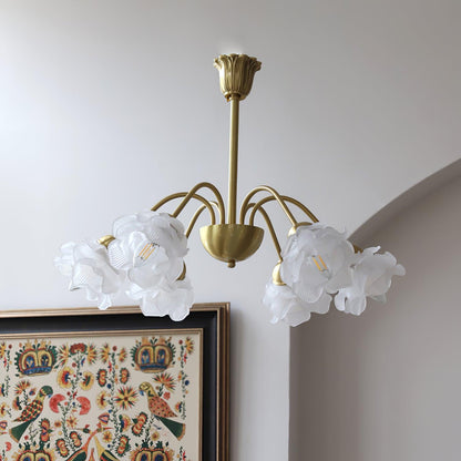 Elegant Roses Chandelier - Adjustable Height & Dimmable Lighting