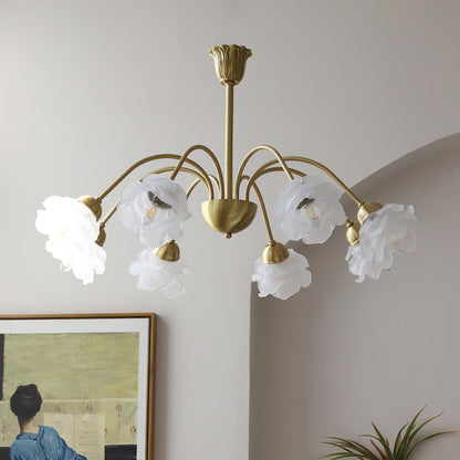Elegant Roses Chandelier - Adjustable Height & Dimmable Lighting