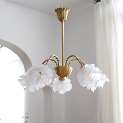 Elegant Roses Chandelier - Adjustable Height & Dimmable Lighting