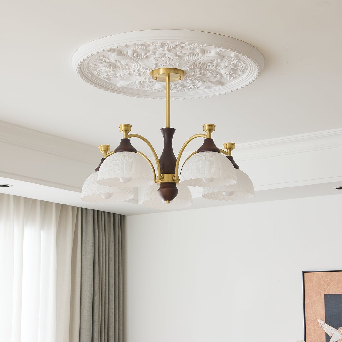 Rosetta Chandelier - Elegant Crystal Lighting with Adjustable Brightne
