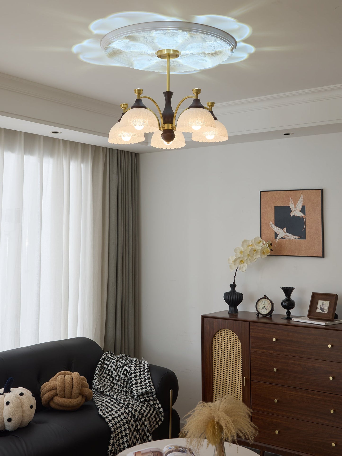 Rosetta Chandelier - Elegant Crystal Lighting with Adjustable Brightne
