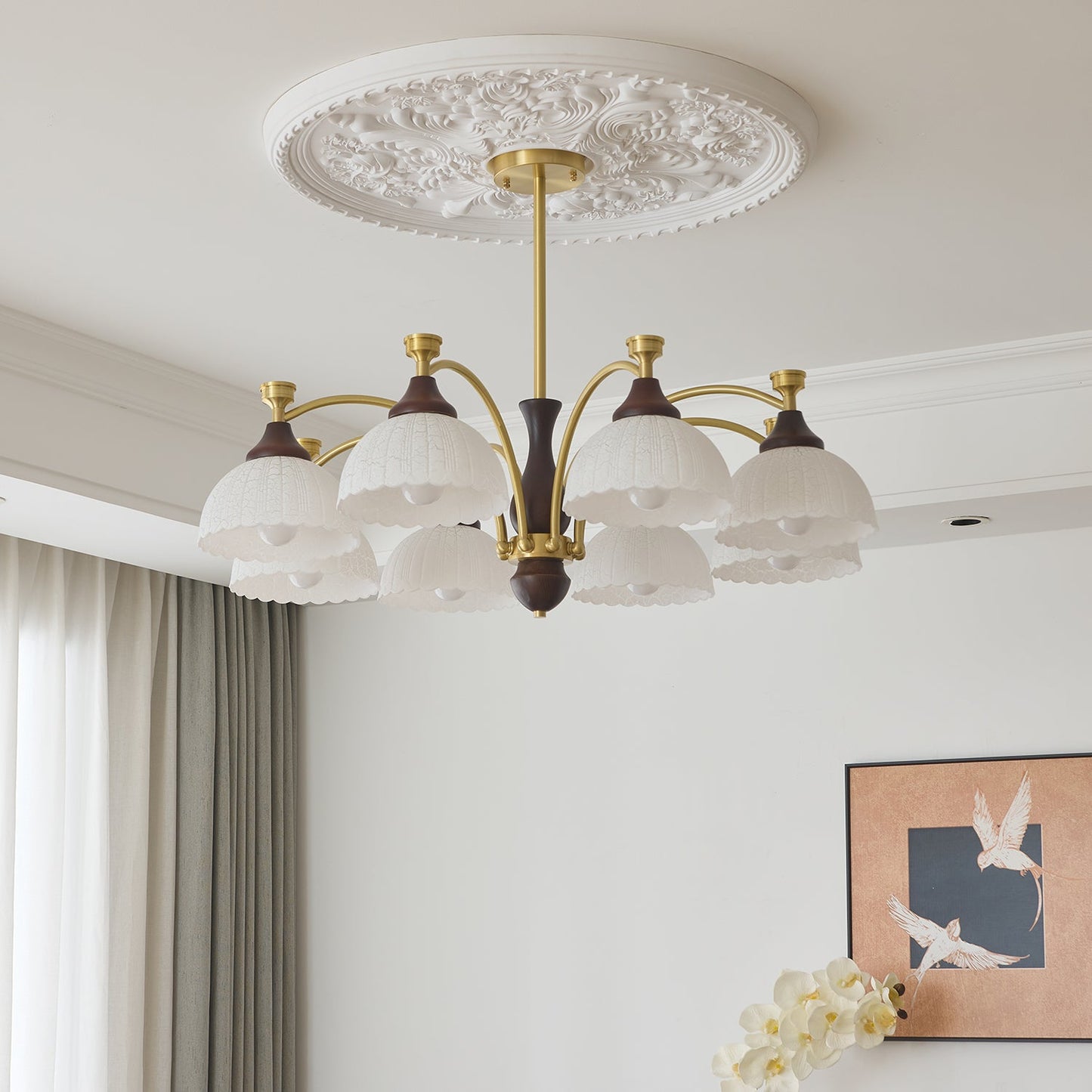 Rosetta Chandelier - Elegant Crystal Lighting with Adjustable Brightne