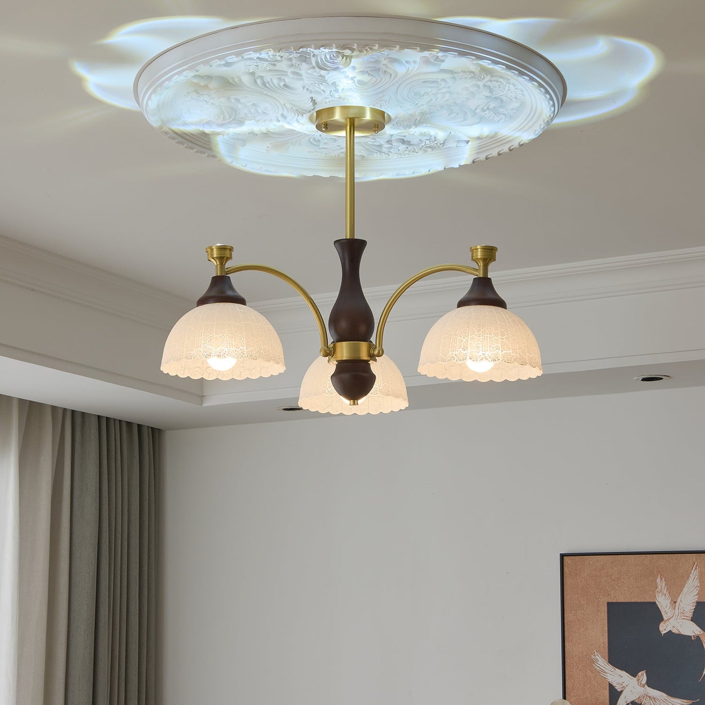 Rosetta Chandelier - Elegant Crystal Lighting with Adjustable Brightne