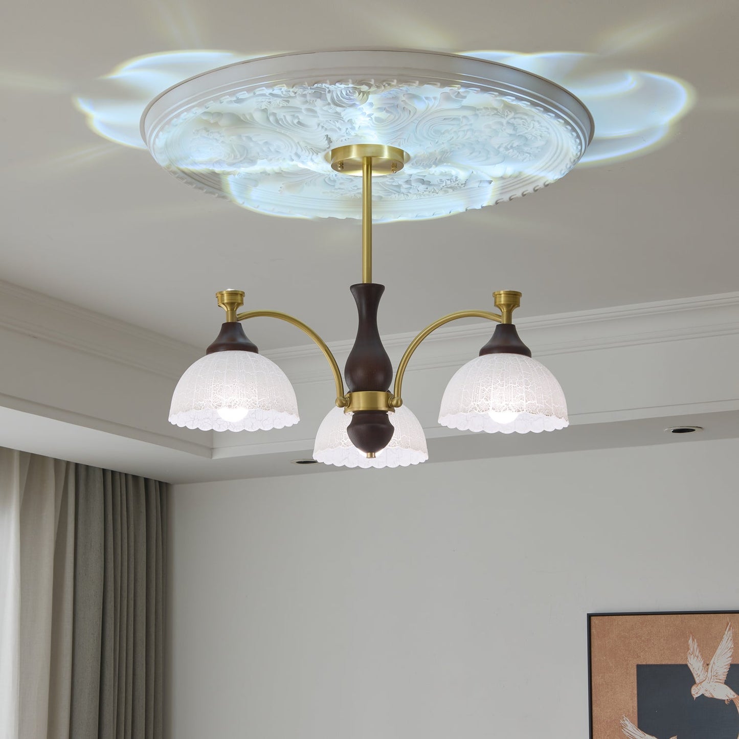 Rosetta Chandelier - Elegant Crystal Lighting with Adjustable Brightne