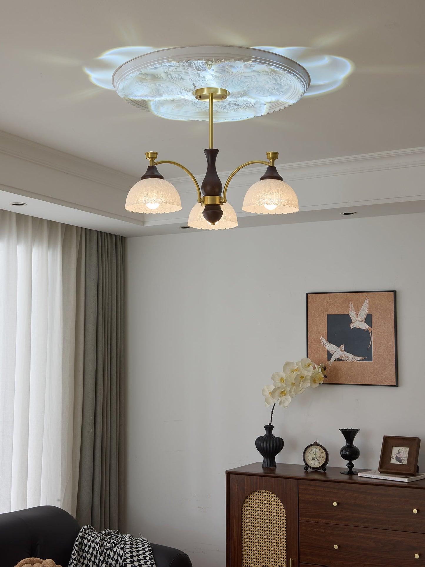 Rosetta Chandelier - Elegant Crystal Lighting with Adjustable Brightne
