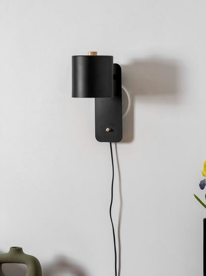 Rotatable Cylinder Plug-in Wall Lamp with Adjustable Brightness & Mode