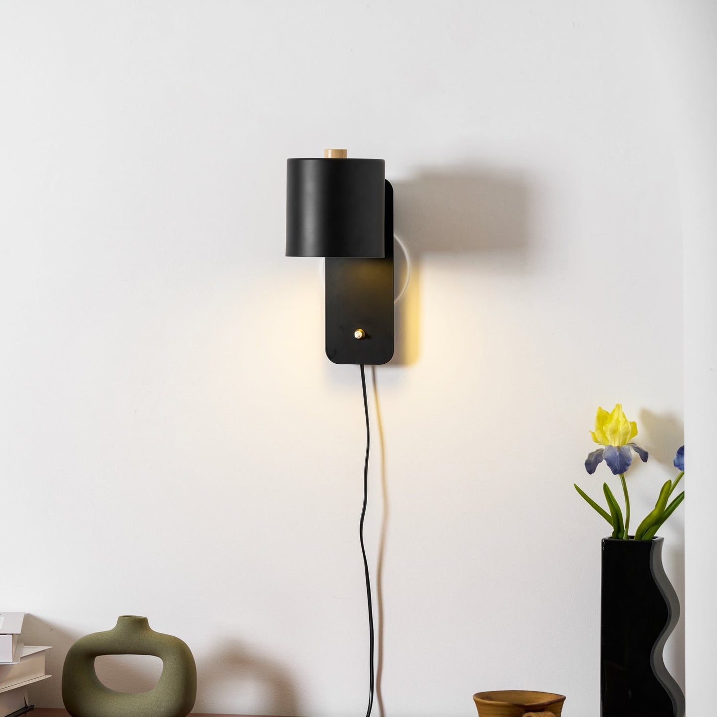 Rotatable Cylinder Plug-in Wall Lamp with Adjustable Brightness & Mode