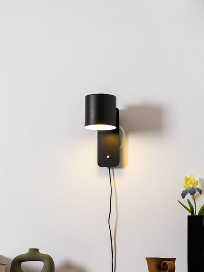 Rotatable Cylinder Plug-in Wall Lamp with Adjustable Brightness & Mode