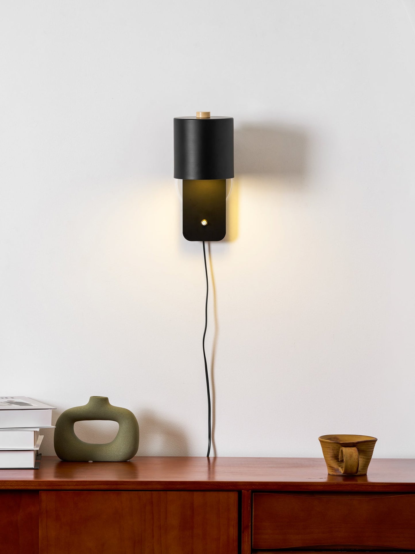 Rotatable Cylinder Plug-in Wall Lamp with Adjustable Brightness & Mode