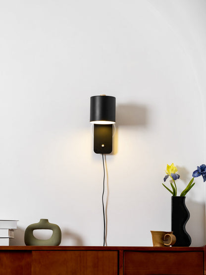 Rotatable Cylinder Plug-in Wall Lamp with Adjustable Brightness & Mode