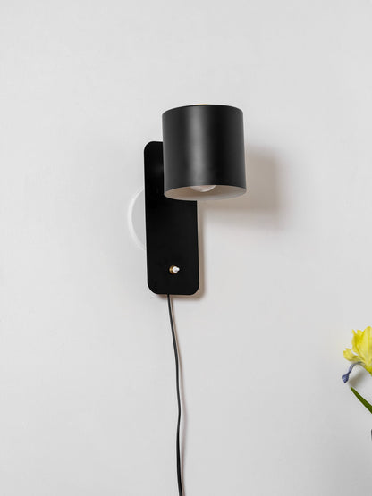 Rotatable Cylinder Plug-in Wall Lamp with Adjustable Brightness & Mode