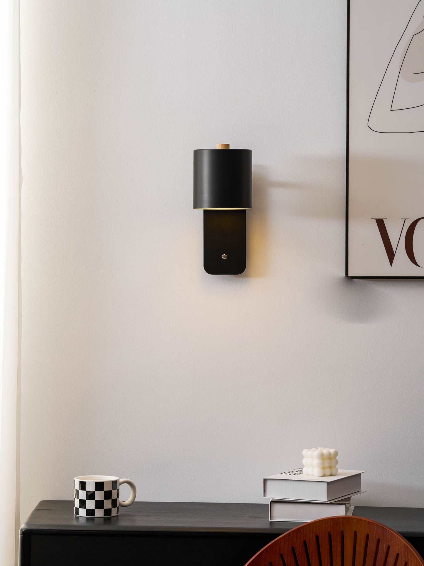 Rotatable Rechargeable Wall Lamp with Adjustable Brightness and USB Ch