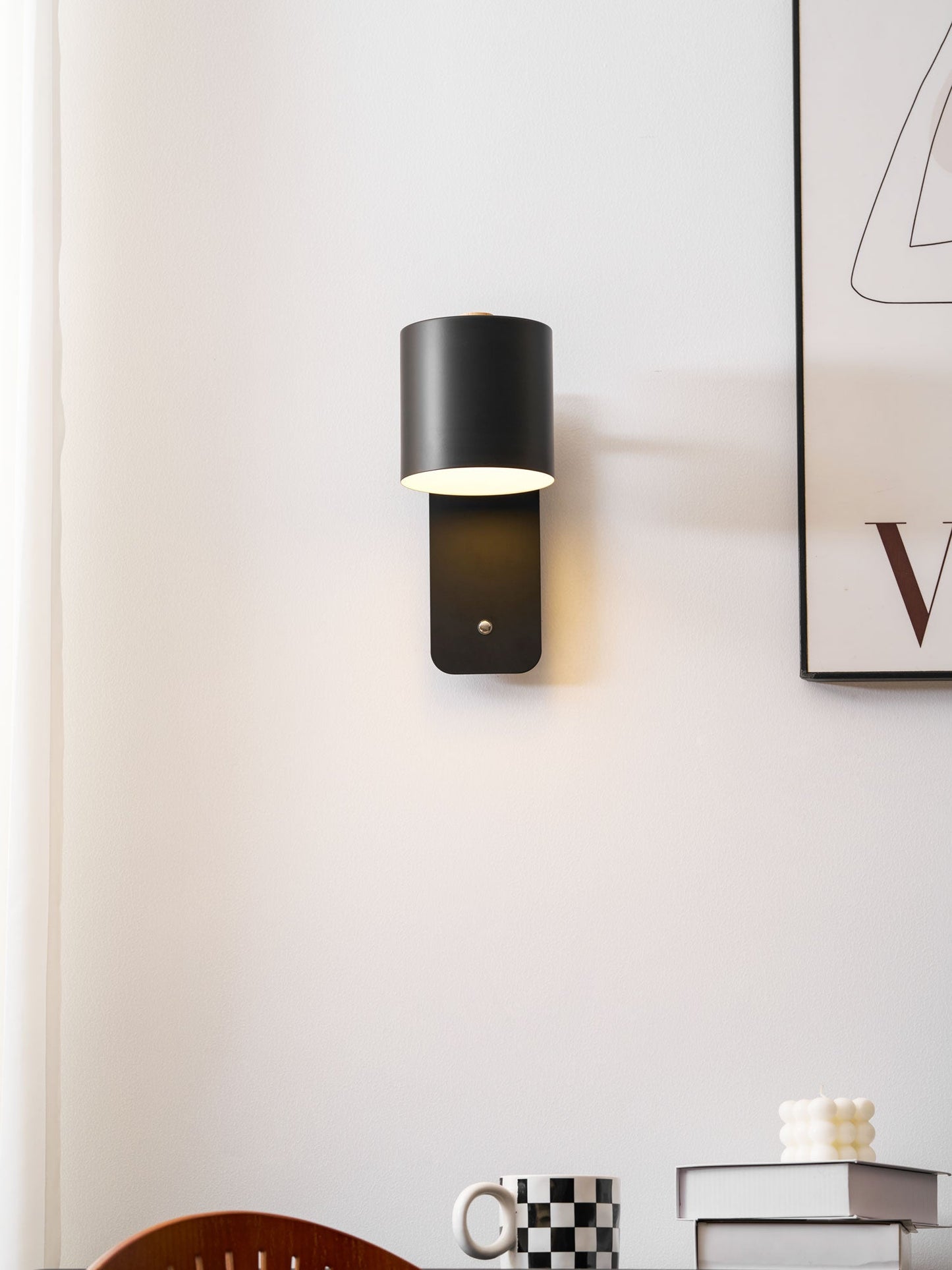 Rotatable Rechargeable Wall Lamp with Adjustable Brightness and USB Ch