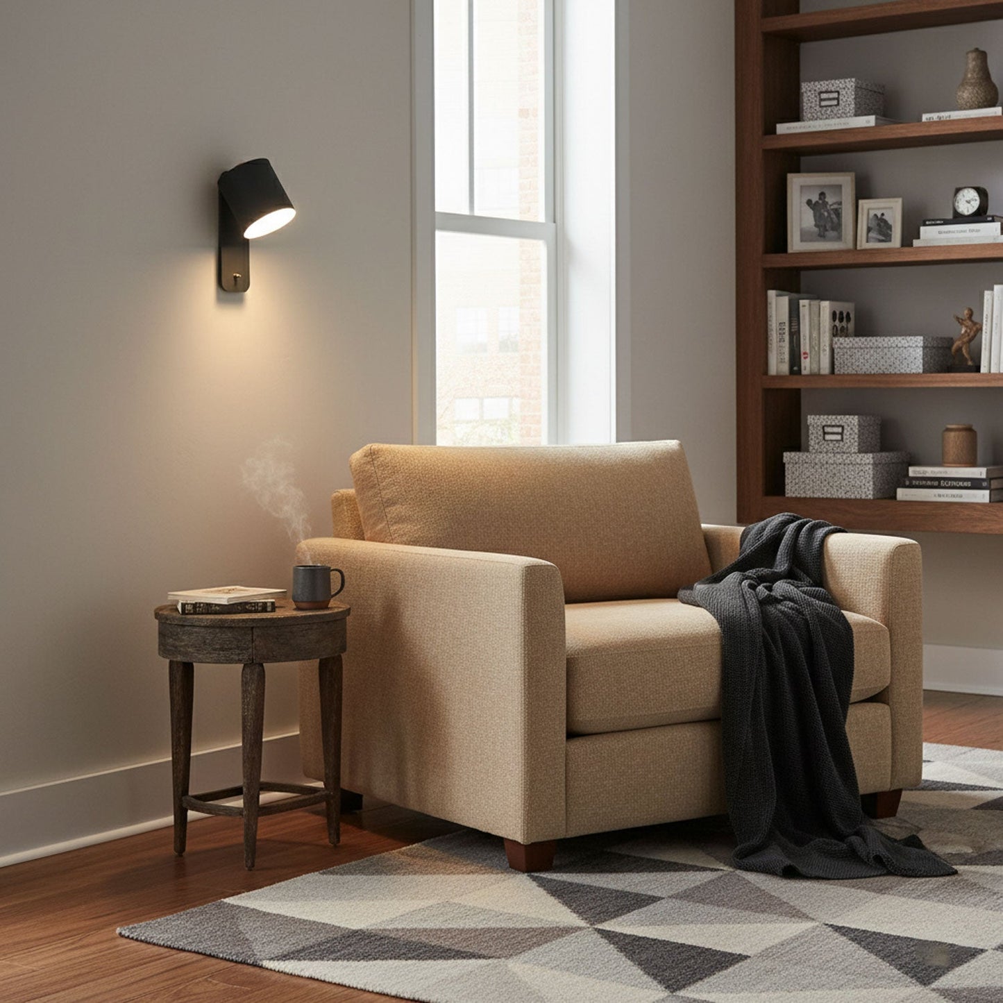 Rotatable Cylinder Wall Lamp with Adjustable Brightness and Modern Des