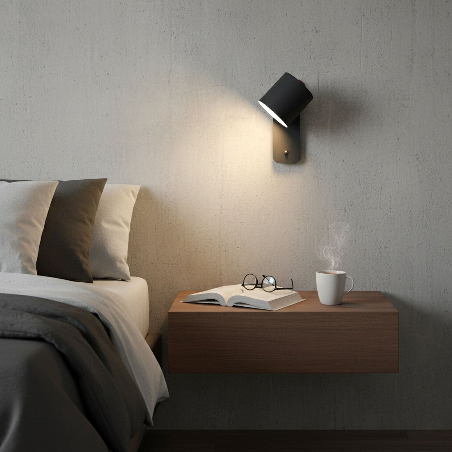 Rotatable Cylinder Wall Lamp with Adjustable Brightness and Modern Des