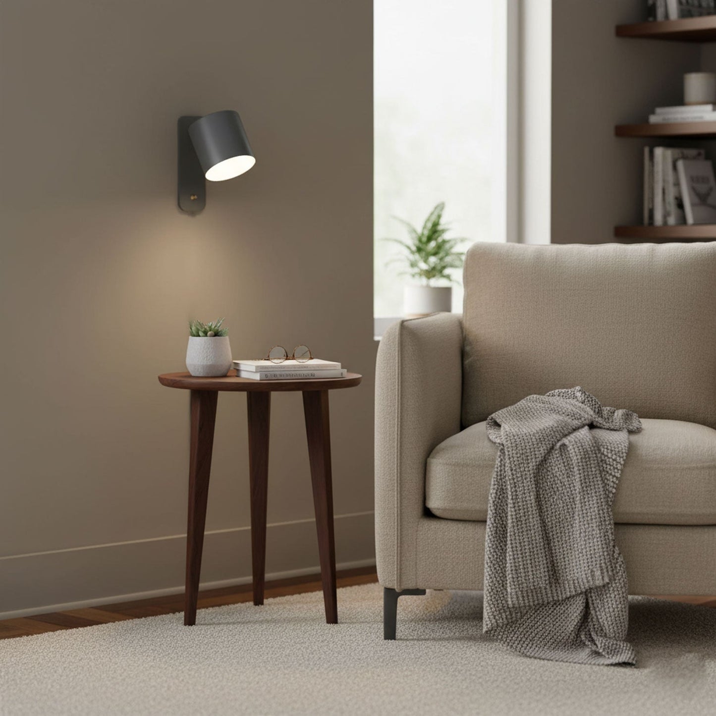 Rotatable Cylinder Wall Lamp with Adjustable Brightness and Modern Des