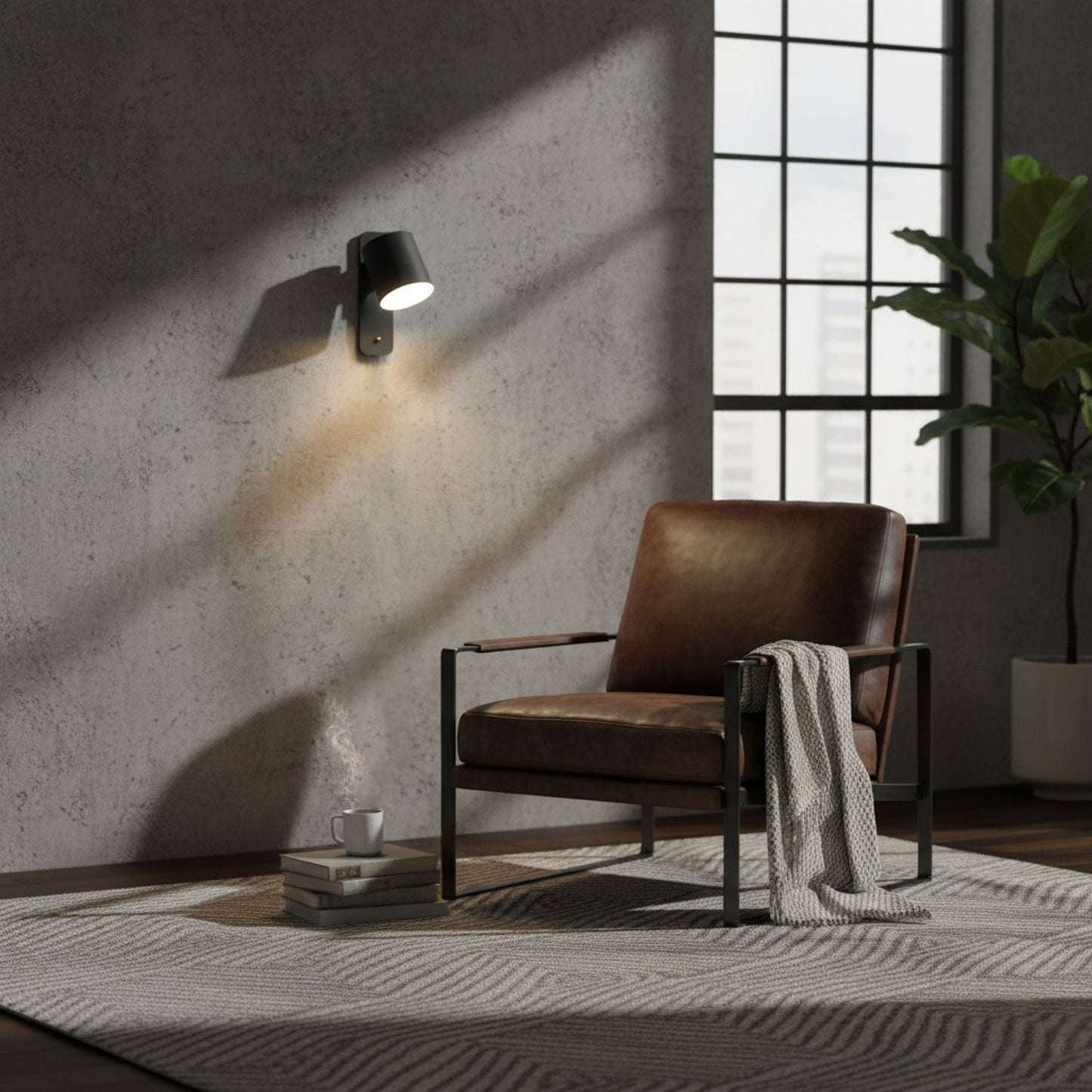 Rotatable Cylinder Wall Lamp with Adjustable Brightness and Modern Des