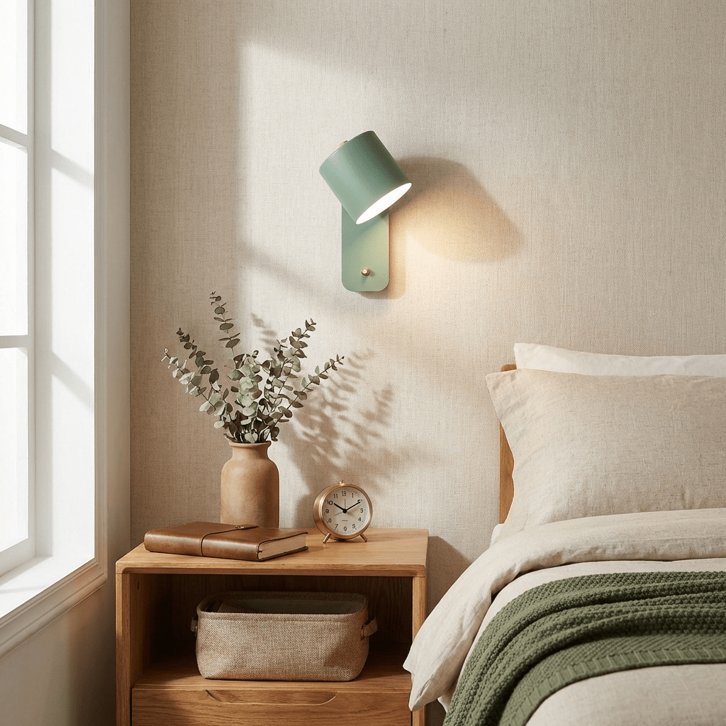 Rotatable Cylinder Wall Lamp with Adjustable Brightness and Modern Des