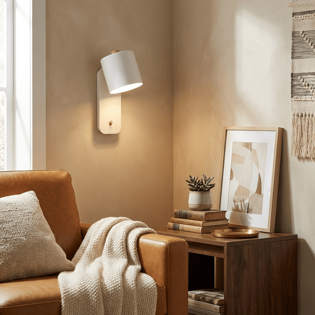 Rotatable Cylinder Wall Lamp with Adjustable Brightness and Modern Des