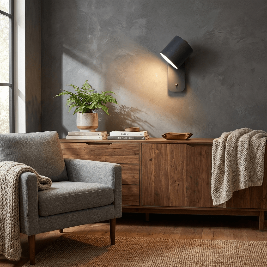 Rotatable Cylinder Wall Lamp with Adjustable Brightness and Modern Des
