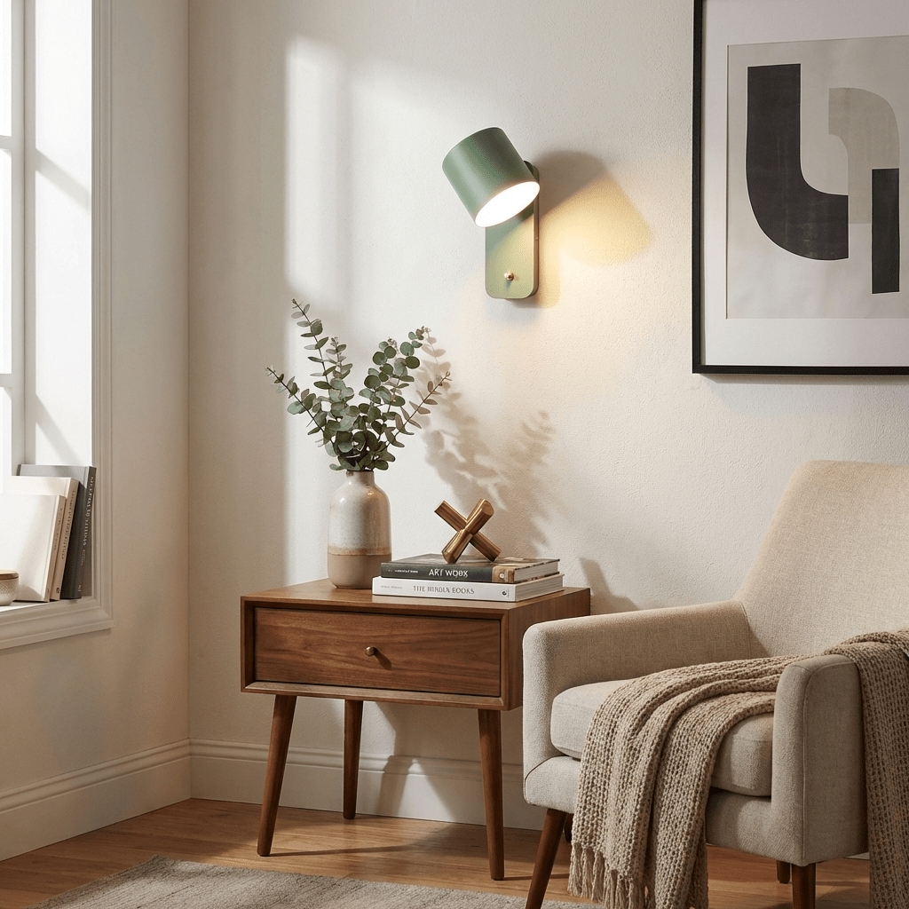 Rotatable Cylinder Wall Lamp with Adjustable Brightness and Modern Des
