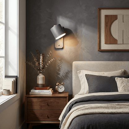 Rotatable Cylinder Wall Lamp with Adjustable Brightness and Modern Des