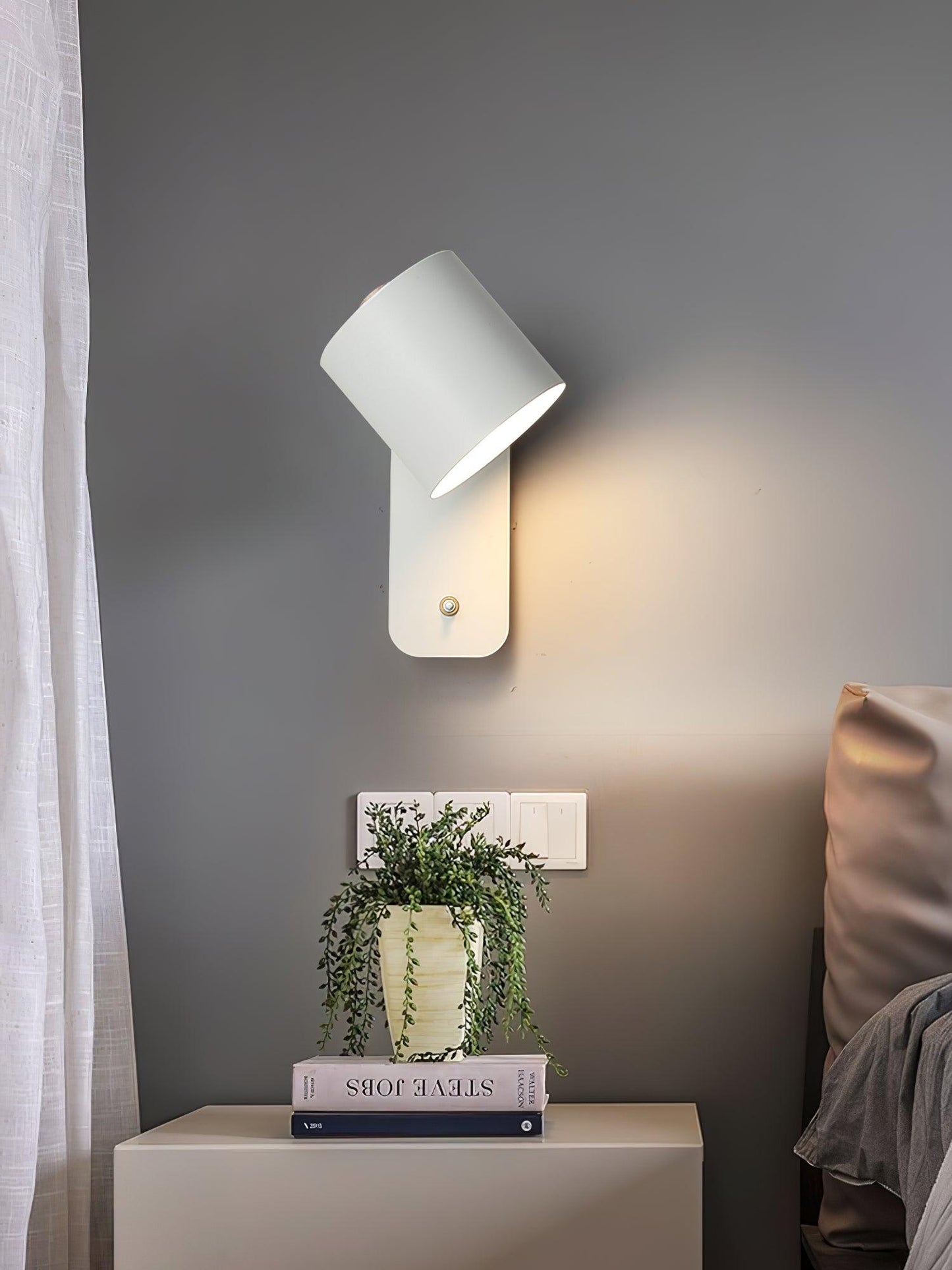 Rotatable Cylinder Wall Lamp with Adjustable Brightness and Modern Des