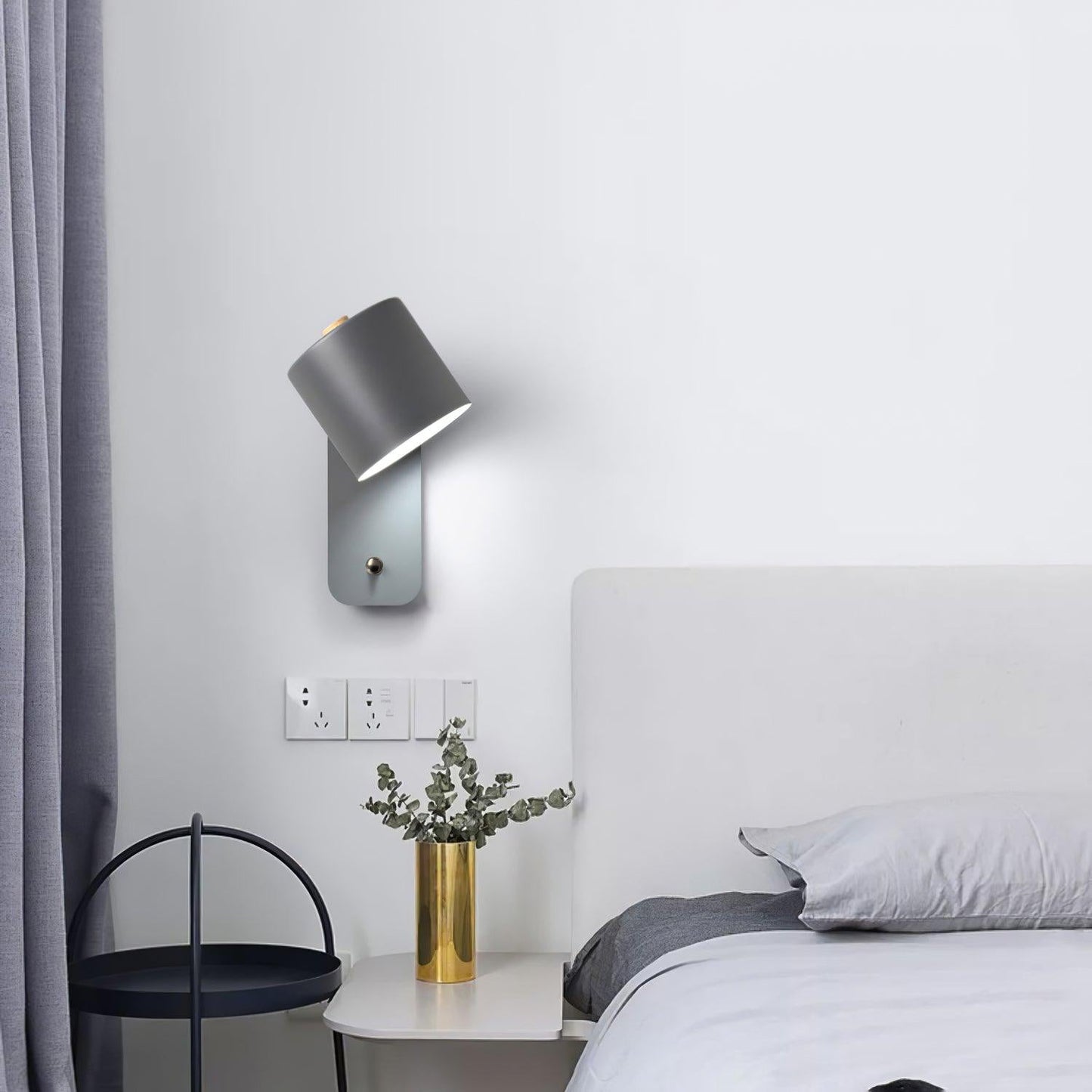 Rotatable Rechargeable Wall Lamp with Adjustable Brightness and USB Ch