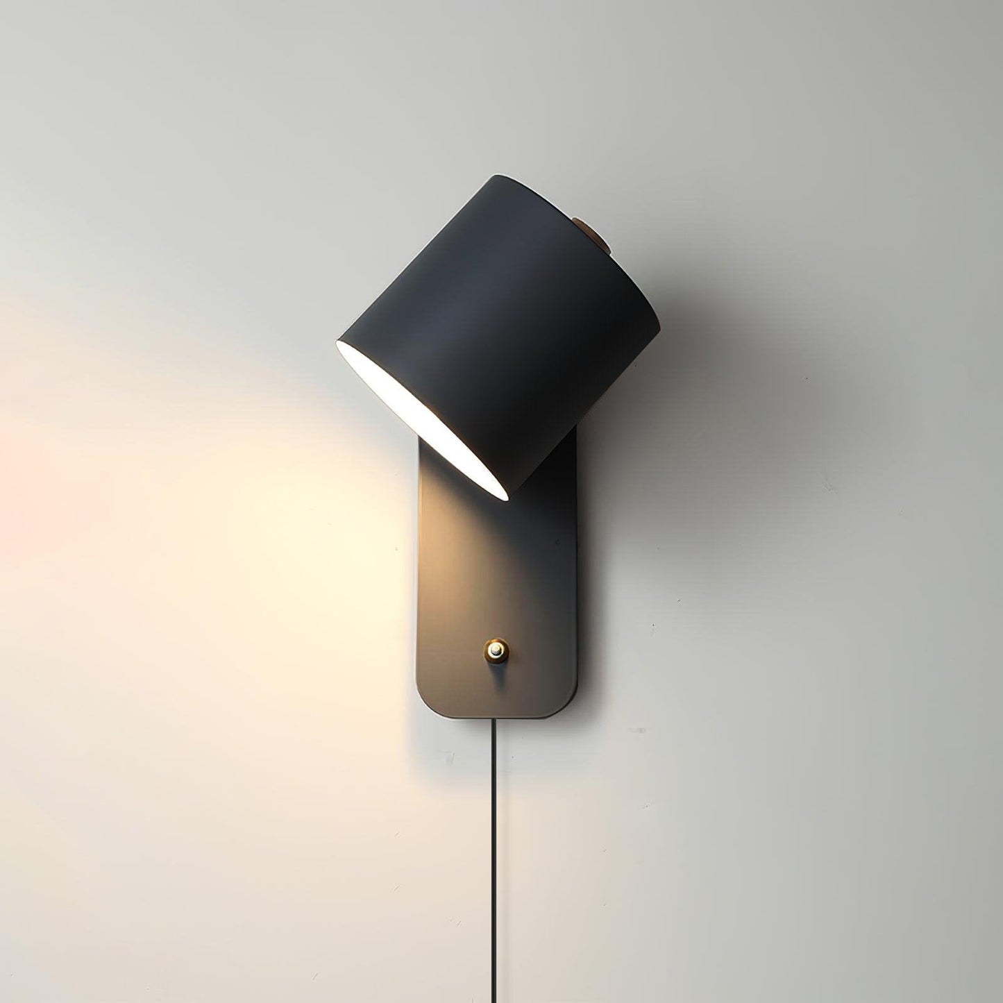 Rotatable Cylinder Plug-in Wall Lamp with Adjustable Brightness & Mode