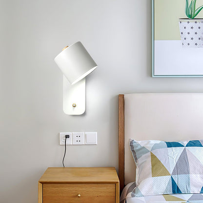 Rotatable Cylinder Wall Lamp with Adjustable Brightness and Modern Des