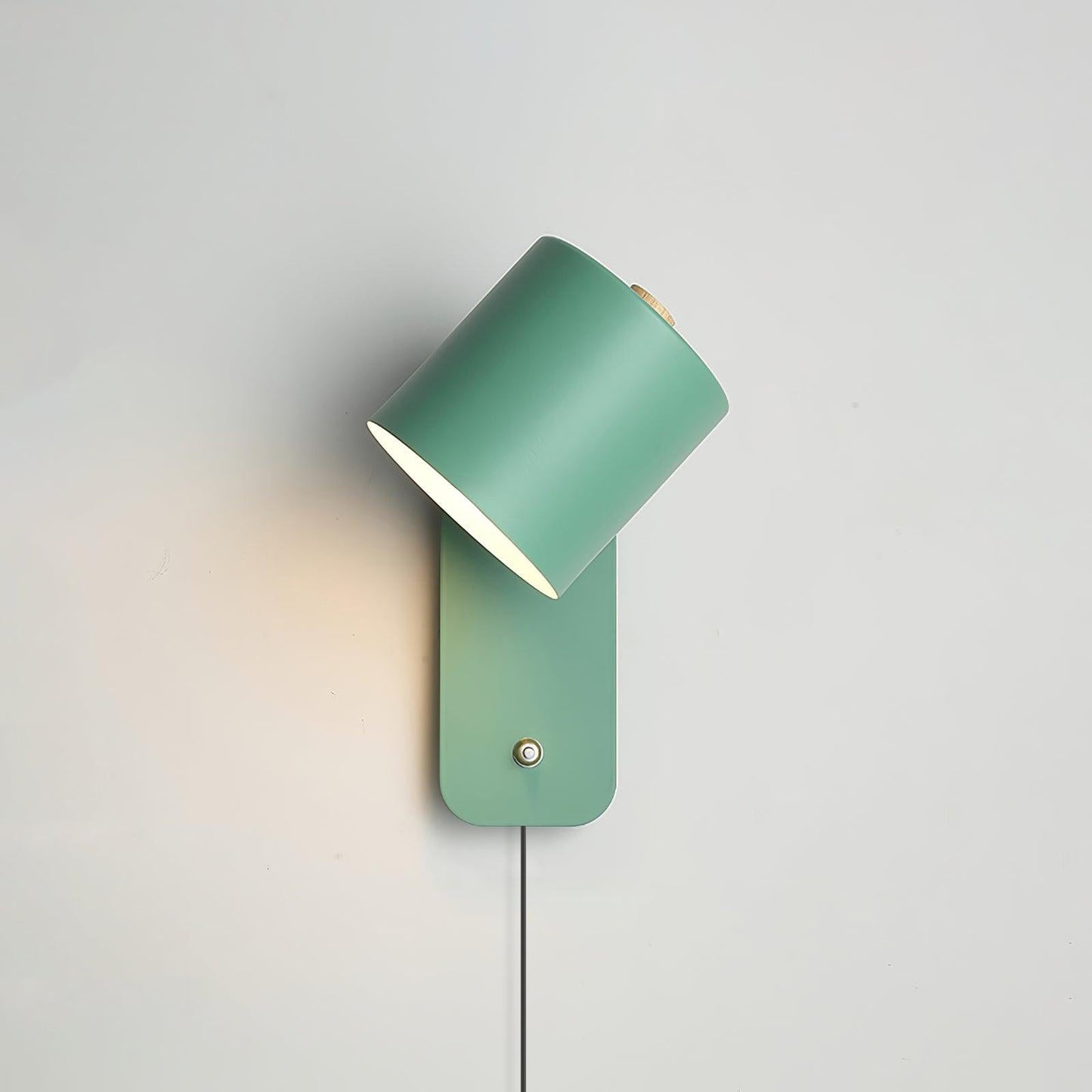 Rotatable Cylinder Plug-in Wall Lamp with Adjustable Brightness & Mode