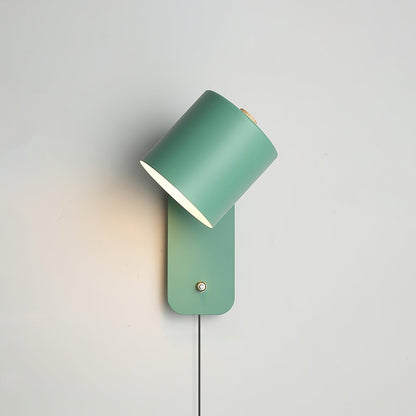 Rotatable Cylinder Plug-in Wall Lamp with Adjustable Brightness & Mode