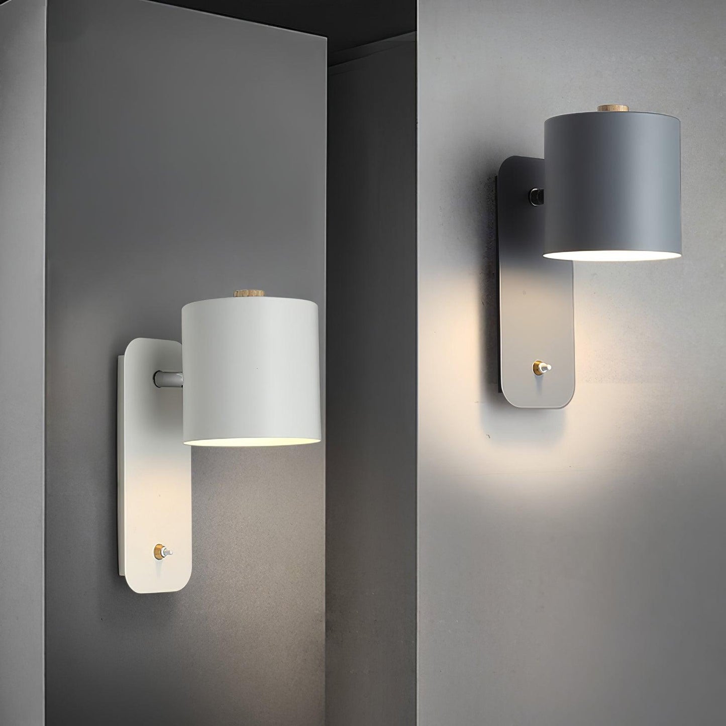 Rotatable Cylinder Wall Lamp with Adjustable Brightness and Modern Des