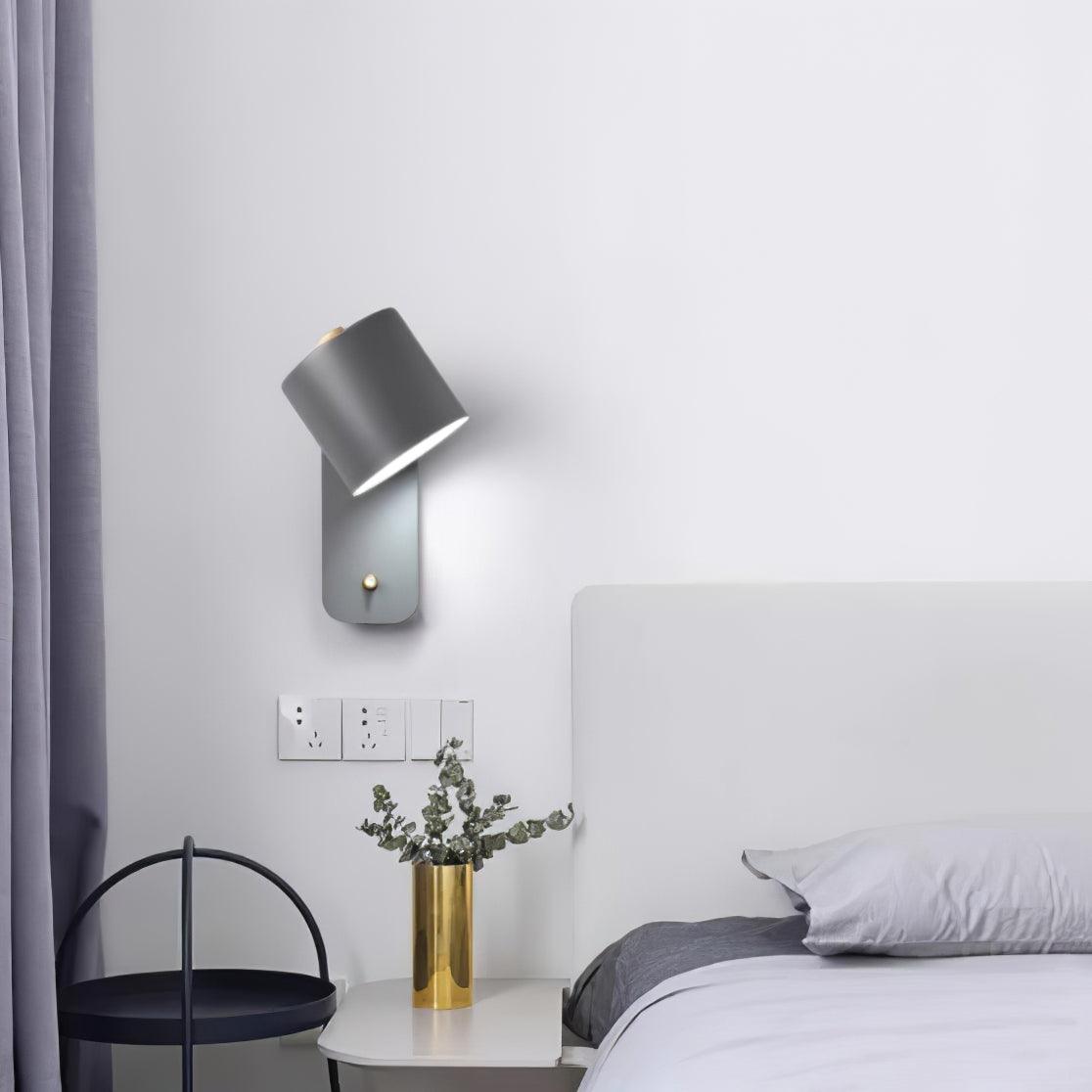 Rotatable Cylinder Wall Lamp with Adjustable Brightness and Modern Des