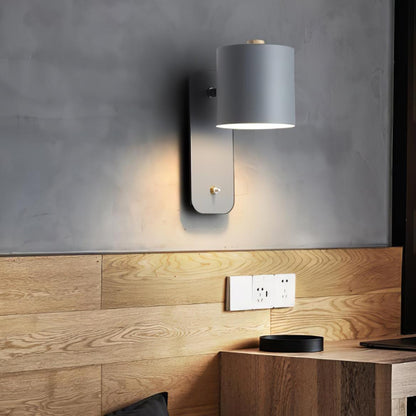 Rotatable Cylinder Wall Lamp with Adjustable Brightness and Modern Des