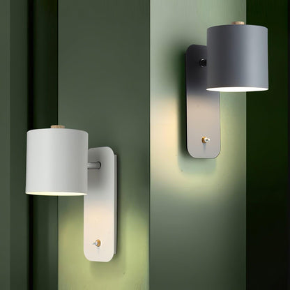 Rotatable Cylinder Wall Lamp with Adjustable Brightness and Modern Des