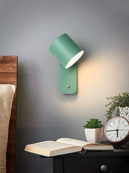Rotatable Cylinder Wall Lamp with Adjustable Brightness and Modern Des