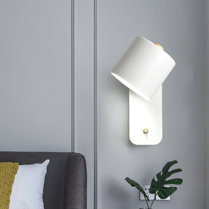 Rotatable Cylinder Wall Lamp with Adjustable Brightness and Modern Des