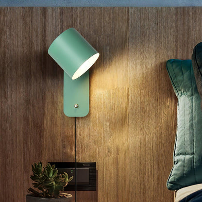 Rotatable Cylinder Plug-in Wall Lamp with Adjustable Brightness & Mode