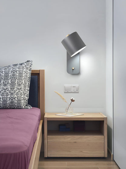 Rotatable Cylinder Wall Lamp with Adjustable Brightness and Modern Des