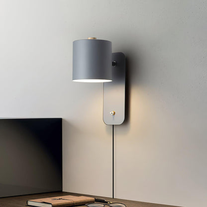 Rotatable Cylinder Plug-in Wall Lamp with Adjustable Brightness & Mode