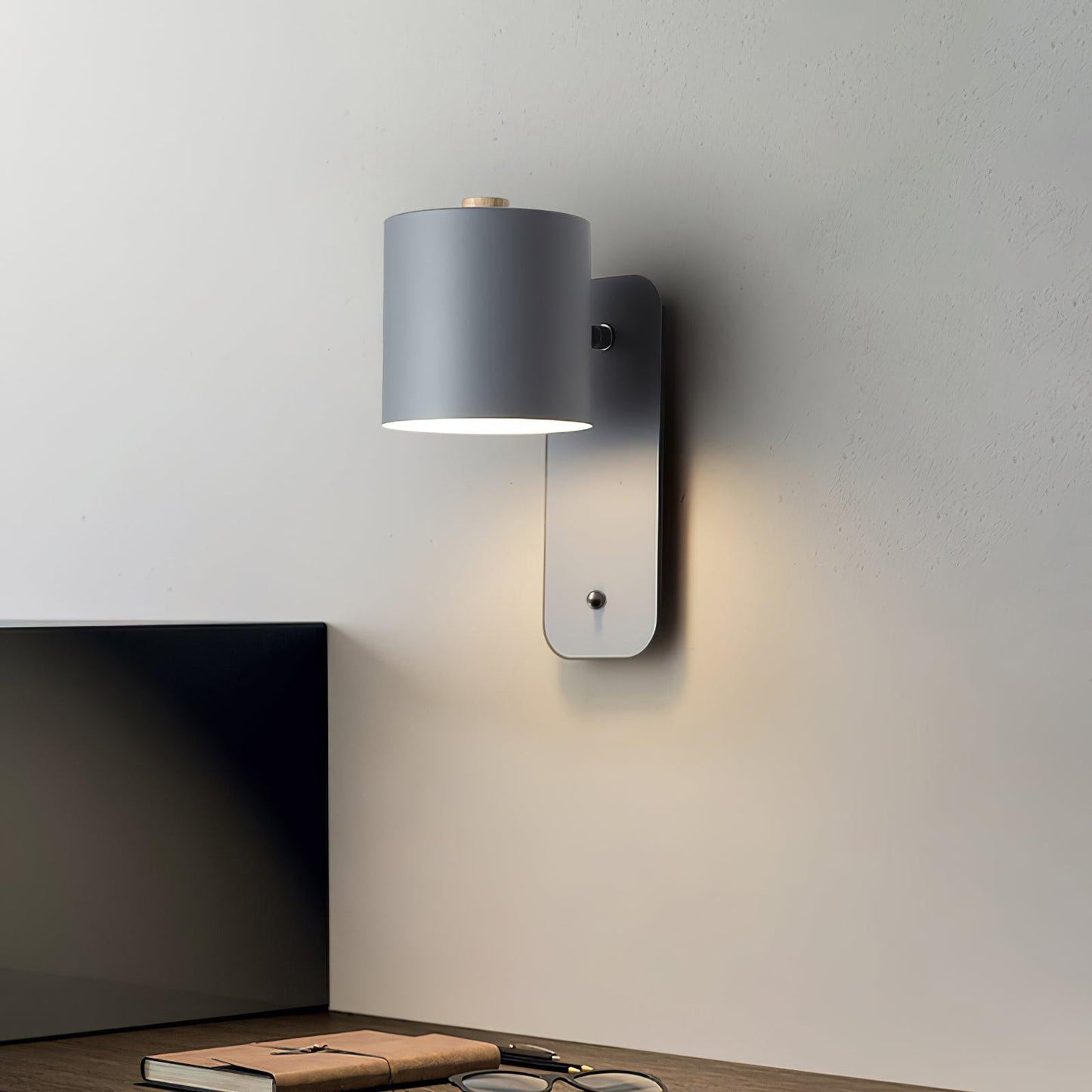 Rotatable Rechargeable Wall Lamp with Adjustable Brightness and USB Ch