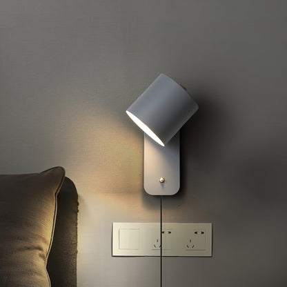 Rotatable Cylinder Plug-in Wall Lamp with Adjustable Brightness & Mode