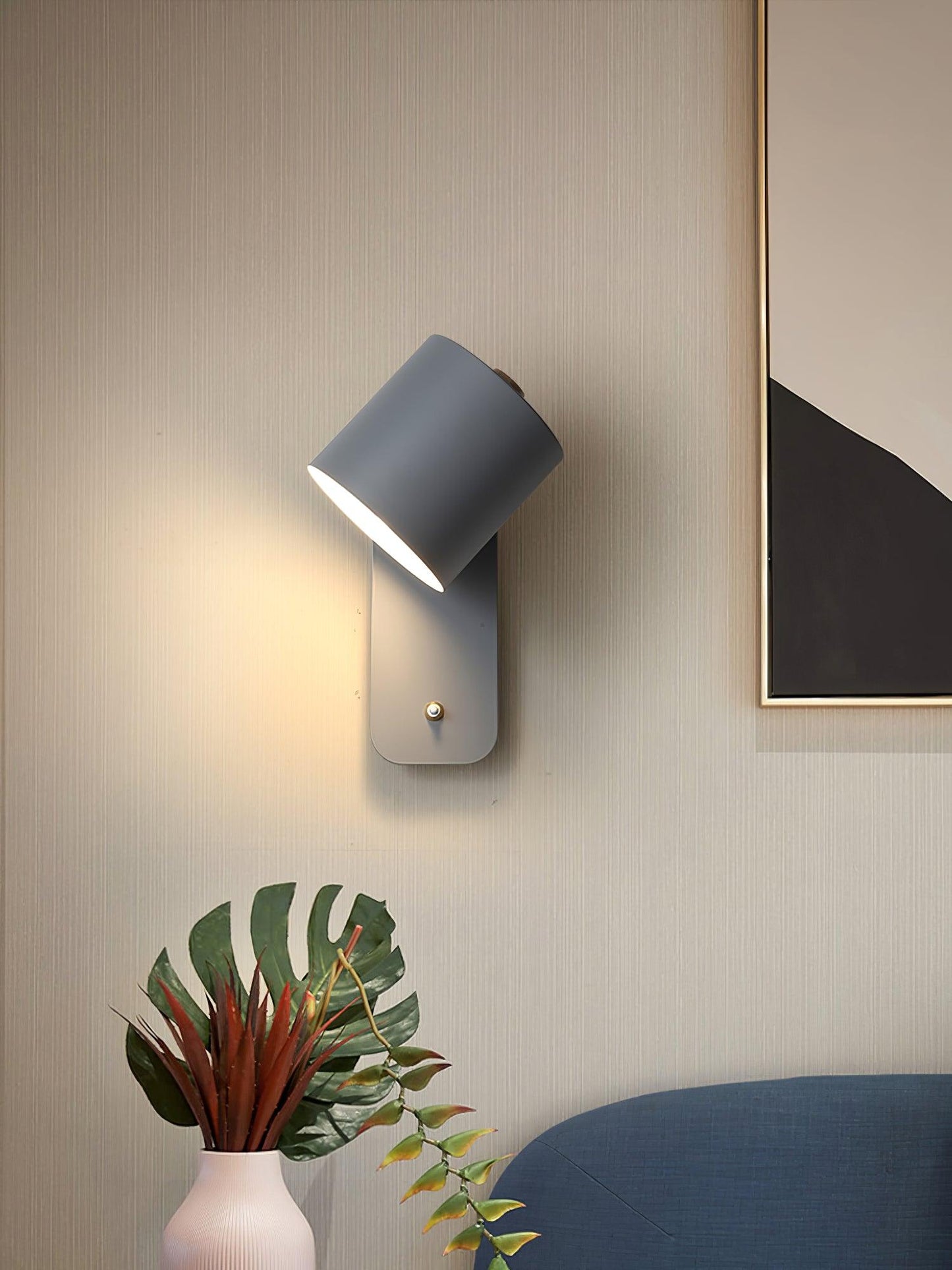 Rotatable Cylinder Wall Lamp with Adjustable Brightness and Modern Des
