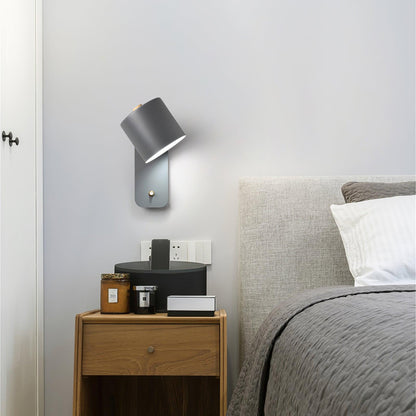 Rotatable Cylinder Wall Lamp with Adjustable Brightness and Modern Des