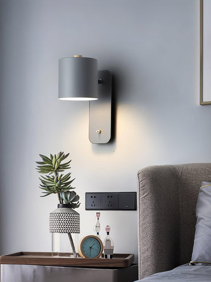 Rotatable Cylinder Wall Lamp with Adjustable Brightness and Modern Des