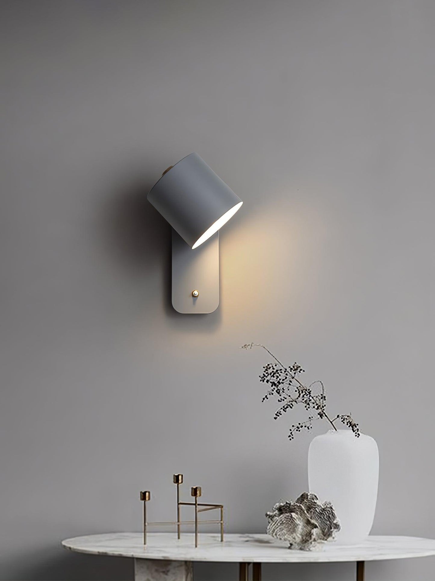 Rotatable Cylinder Wall Lamp with Adjustable Brightness and Modern Des