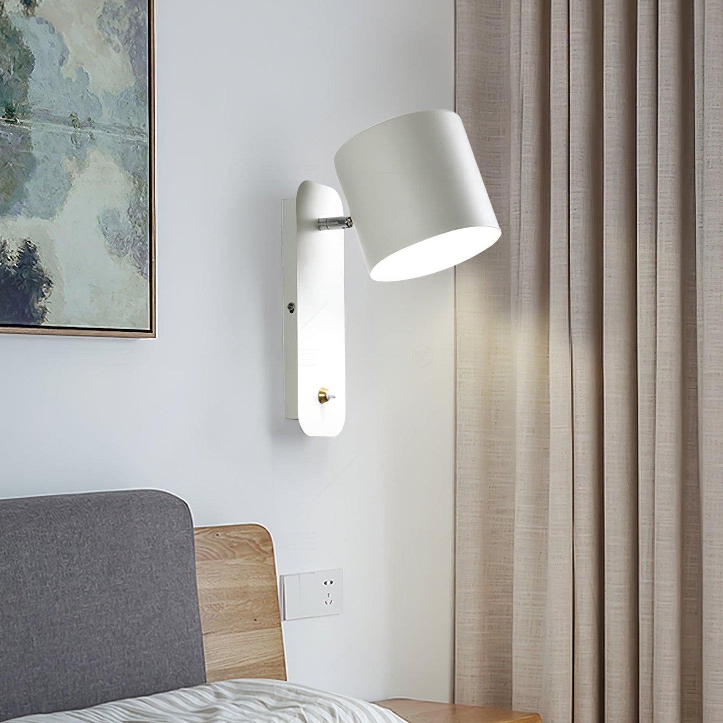 Rotatable Cylinder Wall Lamp with Adjustable Brightness and Modern Des