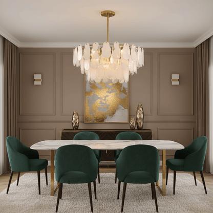 Modern Round Cloud Glass Chandelier with Adjustable Height & Soft Illu