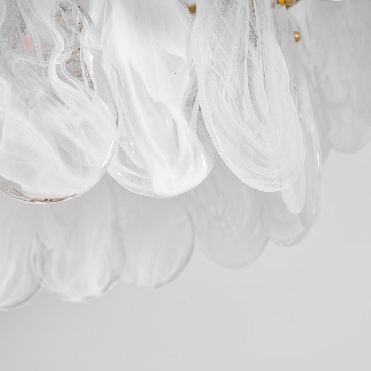 Modern Round Cloud Glass Chandelier with Adjustable Height & Soft Illu